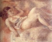 Jules Pascin Nude of sleep like a log painting